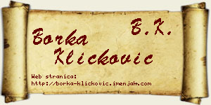 Borka Kličković vizit kartica